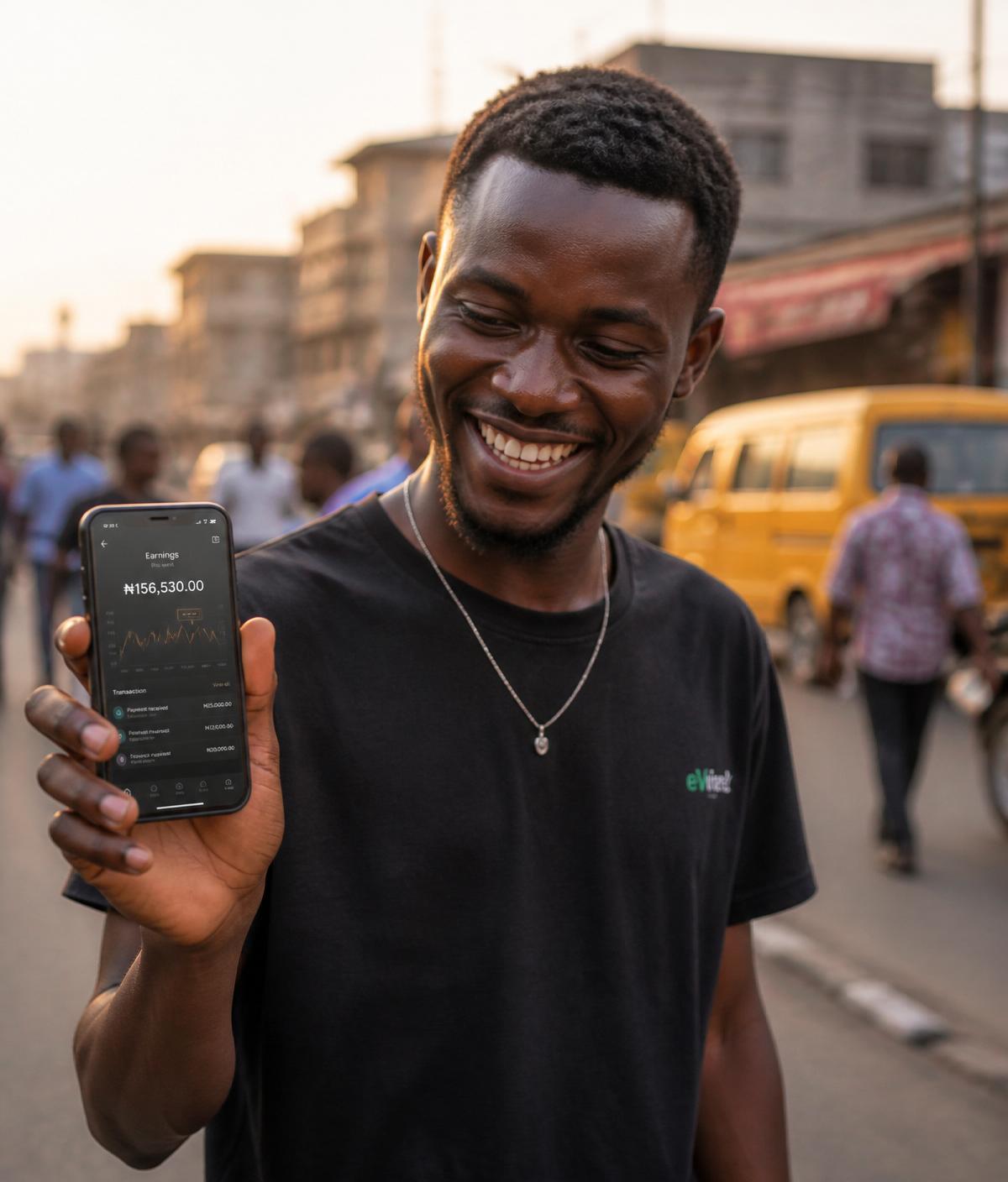 Young African worker completing a Trend Hive task on their smartphone